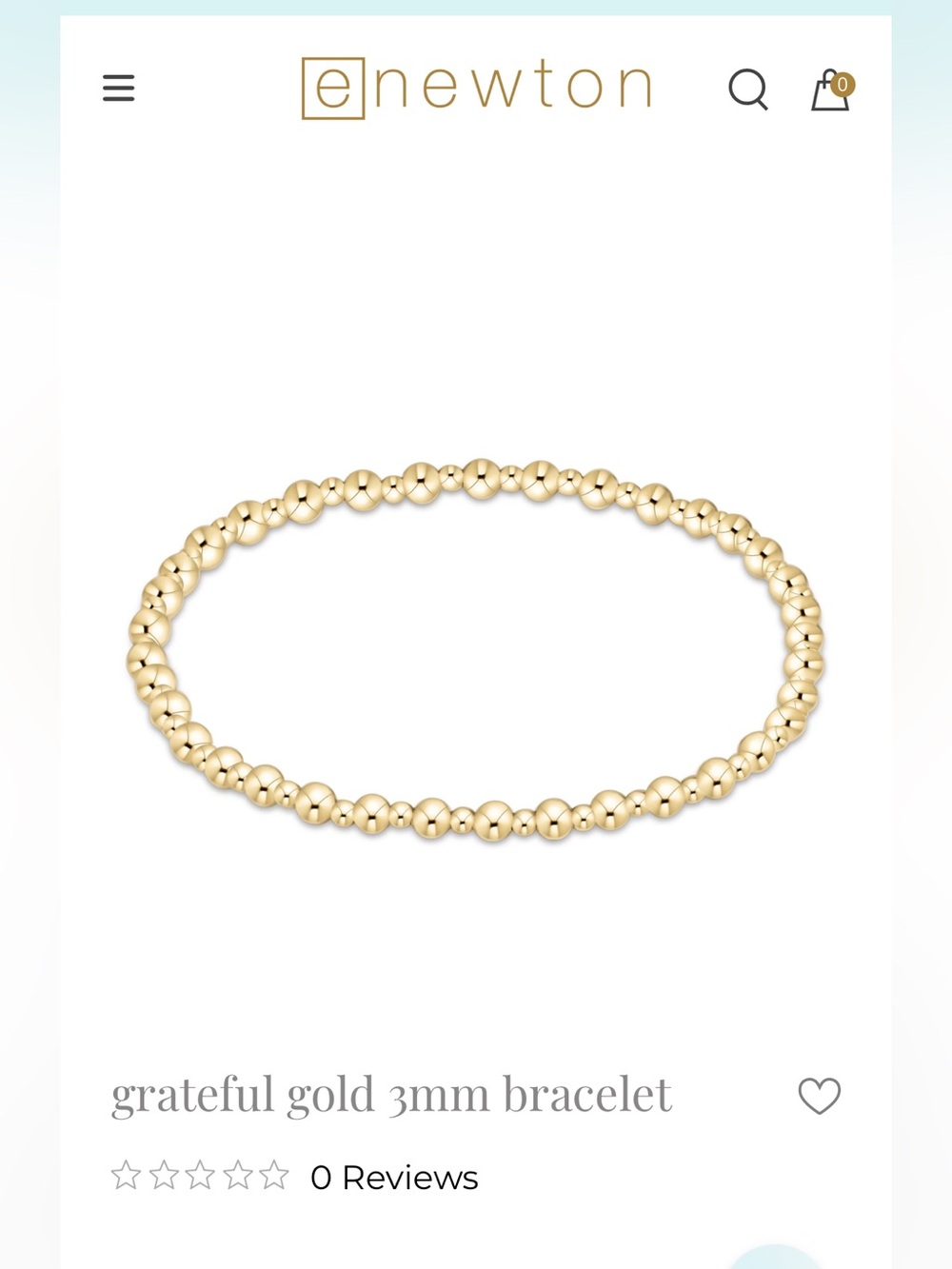 NWT Newton Grateful Gold 3mm Beaded Bracelet